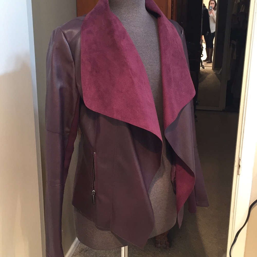 Faux leather blazer